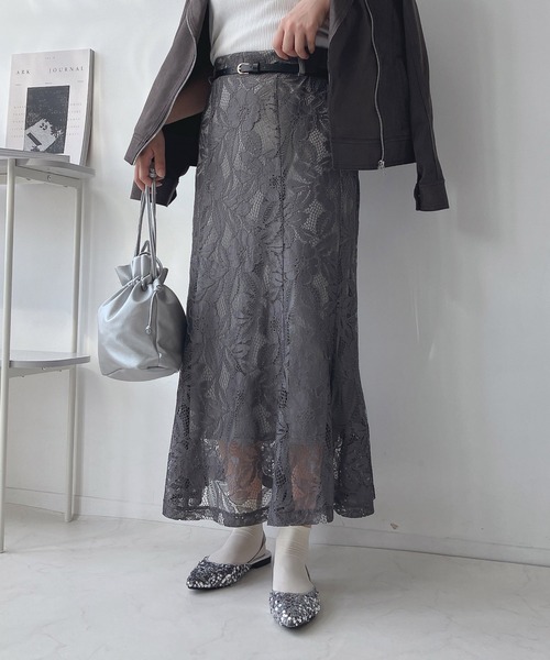 AS KNOW AS plus（アズノゥアズプラス）の「☆ベルト付ストレッチマーメイドスカート（スカート・レディース・ブラック/ブラウン/ライトベージュ/ブラック系/グレー系その他/ブラック系その他/ベージュ系その他/グレー/ブラウン系その他・FREE）」の6枚目の写真