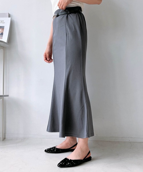 AS KNOW AS plus（アズノゥアズプラス）の「☆ベルト付ストレッチマーメイドスカート（スカート・レディース・ブラック/ブラウン/ライトベージュ/ブラック系/グレー系その他/ブラック系その他/ベージュ系その他/グレー/ブラウン系その他・FREE）」の5枚目の写真