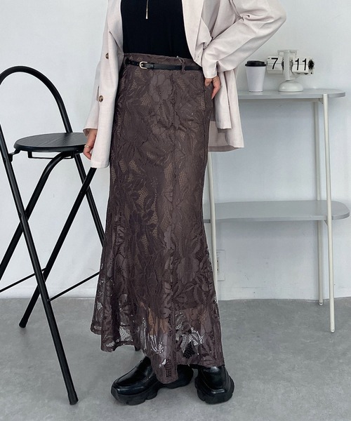 AS KNOW AS plus（アズノゥアズプラス）の「☆ベルト付ストレッチマーメイドスカート（スカート・レディース・ブラック/ブラウン/ライトベージュ/ブラック系/グレー系その他/ブラック系その他/ベージュ系その他/グレー/ブラウン系その他・FREE）」の22枚目の写真