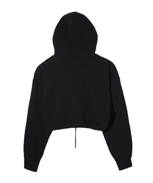 X-girl(エックスガール)の「OVAL LOGO CROPPED SWEAT HOODIE(パーカー・レディース・ブラック/オリーブ/アッシュ・S/M)」の5枚目の写真