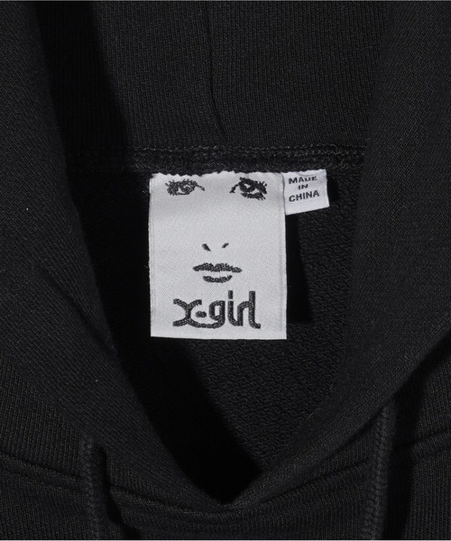 X-girl(エックスガール)の「OVAL LOGO CROPPED SWEAT HOODIE(パーカー・レディース・ブラック/オリーブ/アッシュ・S/M)」の6枚目の写真
