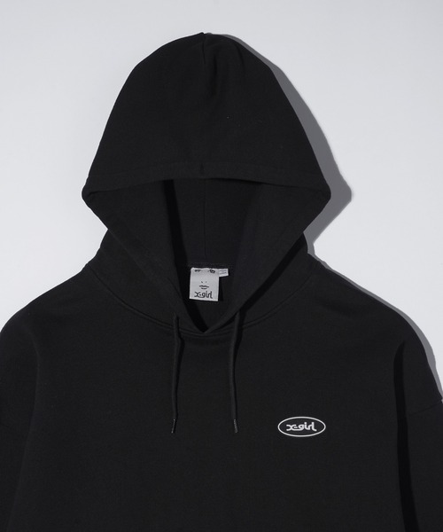 X-girl(エックスガール)の「OVAL LOGO CROPPED SWEAT HOODIE(パーカー・レディース・ブラック/オリーブ/アッシュ・S/M)」の7枚目の写真