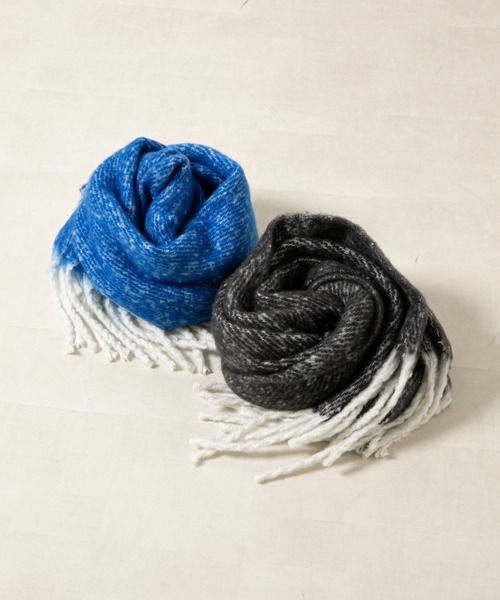 COLONY 2139（コロニートゥーワンスリーナイン）の「ホワイトフリンジストール（ストール/ショール・メンズ・チャコールグレー/ブルー・FREE）」の3枚目の写真