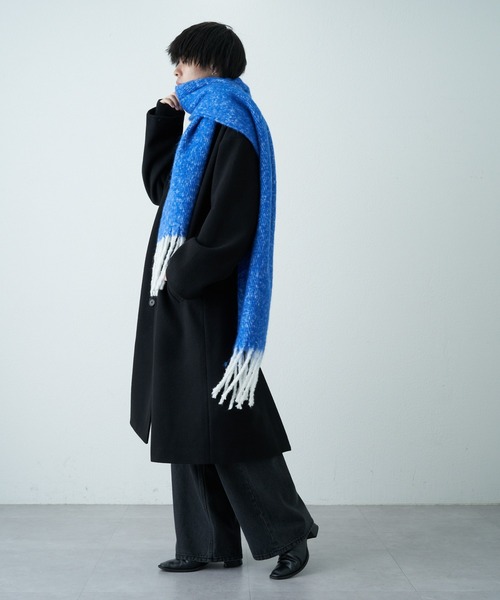 COLONY 2139（コロニートゥーワンスリーナイン）の「ホワイトフリンジストール（ストール/ショール・メンズ・チャコールグレー/ブルー・FREE）」の15枚目の写真