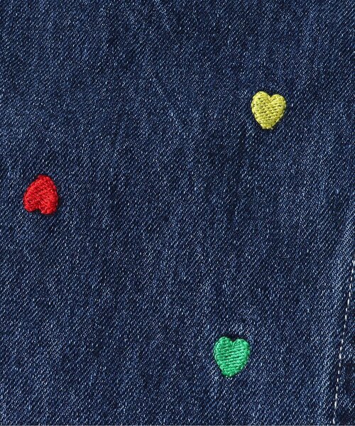 apres les cours(アプレレクール)の「フラワー・ハート刺繍サロペット(サロペット/オーバーオール・キッズ・サックスブルー/ネイビー・100/130/110/120)」の7枚目の写真