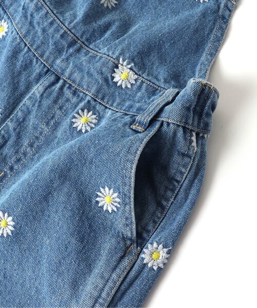 セール】フラワー・ハート刺繍サロペット（サロペット/オーバーオール