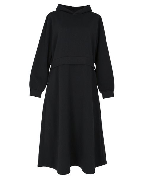 coca（coca）（コカ）の「ふわりードッキングワンピース（ワンピース・レディース・ブラック/グレー・L/M）」の11枚目の写真