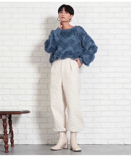 Settimissimo（セッティミッシモ）の「マットクロス ケーブルキルト アラジンパンツ（その他パンツ・レディース・オフホワイト/ブラック・M）」の9枚目の写真