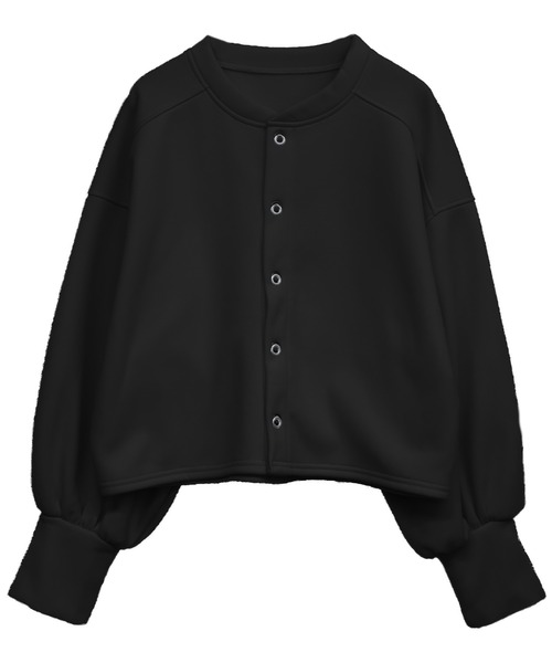 Social GIRL(ソーシャルガール)の「裏起毛スウェットショートカーデ(カーディガン/ボレロ・レディース・ブラック/アイボリー・M)」の8枚目の写真