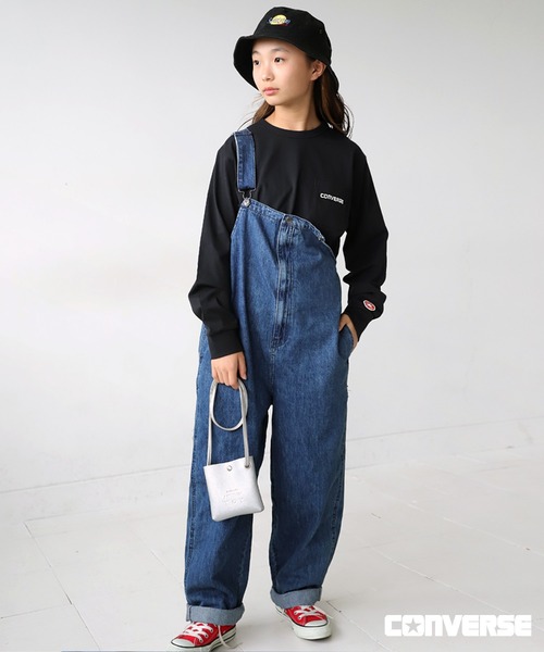 CONVERSE（コンバース）の「CONVERSE刺繍ロゴロンT（Tシャツ/カットソー・キッズ・オフホワイト/杢グレー/ブラック・140/130/160/150）」の11枚目の写真