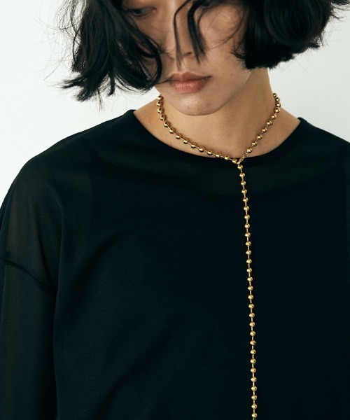 marjour（マージュール）の「[SURGICAL]BALL CHAIN NECKLACE（ネックレス・レディース・シルバー/ゴールド・FREE）」の4枚目の写真