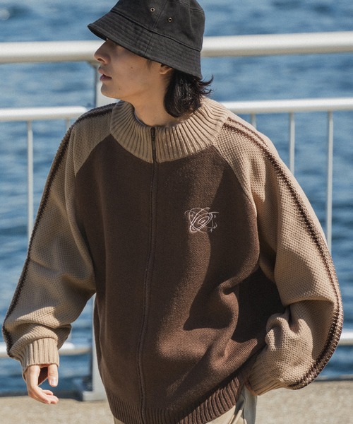 kutir（クティール）の「配色ラグランドライバーズニット（カーディガン/ボレロ・メンズ・ブラック/ネイビー/ブラウン・MEDIUM/LARGE）」の3枚目の写真