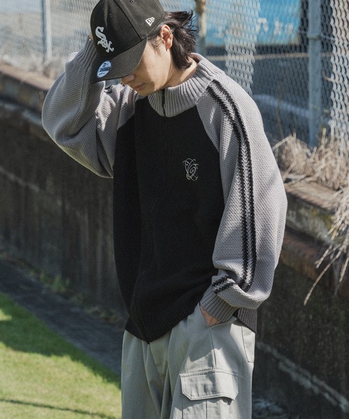 kutir（クティール）の「配色ラグランドライバーズニット（カーディガン/ボレロ・メンズ・ブラック/ネイビー/ブラウン・MEDIUM/LARGE）」の5枚目の写真