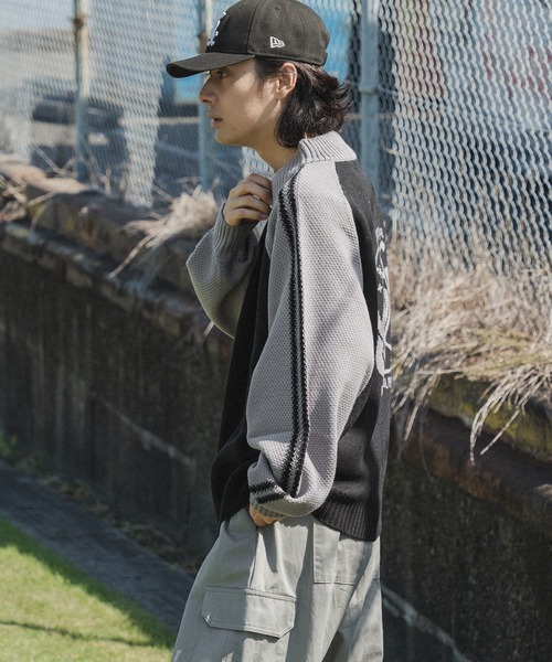 kutir（クティール）の「配色ラグランドライバーズニット（カーディガン/ボレロ・メンズ・ブラック/ネイビー/ブラウン・MEDIUM/LARGE）」の6枚目の写真