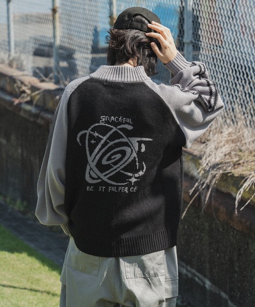 kutir（クティール）の「配色ラグランドライバーズニット（カーディガン/ボレロ・メンズ・ブラック/ネイビー/ブラウン・MEDIUM/LARGE）」の7枚目の写真