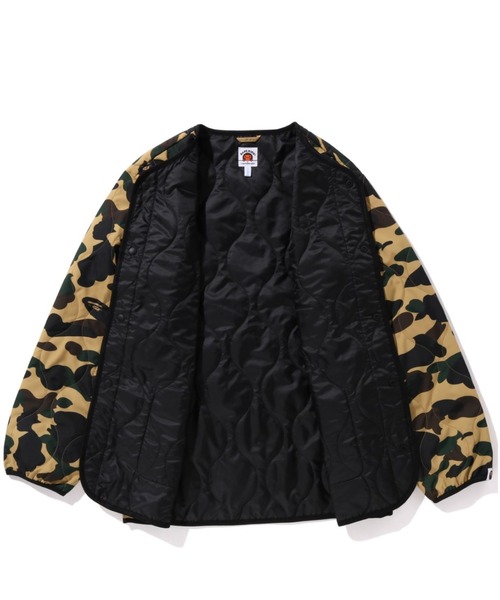A BATHING APE(アベイシングエイプ)の「1ST CAMO QUILTING JACKET JR(ナイロンジャケット・キッズ・グリーン/イエロー・150/160)」の8枚目の写真
