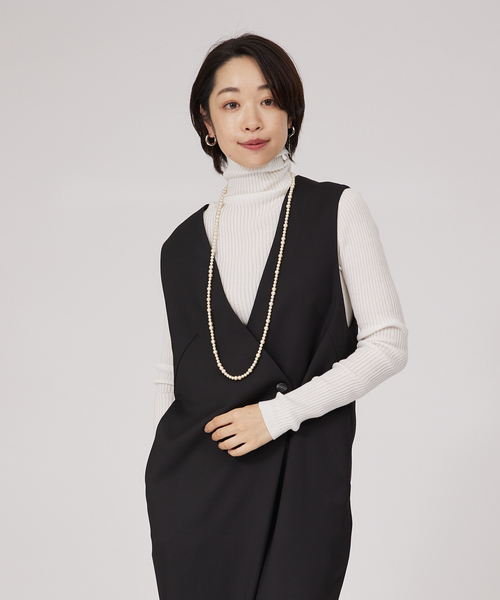 qualite（カリテ）の「ラップオールインワン（つなぎ/オールインワン・レディース・ブラック・36/38）」の4枚目の写真