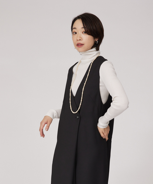 qualite（カリテ）の「ラップオールインワン（つなぎ/オールインワン・レディース・ブラック・36/38）」の7枚目の写真