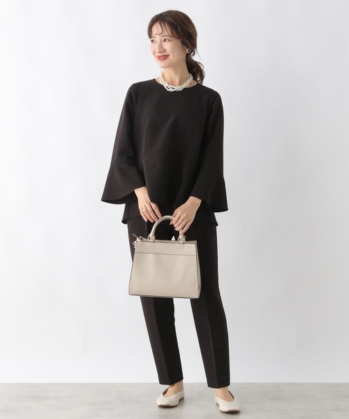 LEPSIM（レプシィム）の「フェイクレザーセンターステッチバッグ　990316（ショルダーバッグ・レディース・アイボリー/ブラック・ONE SIZE）」の3枚目の写真