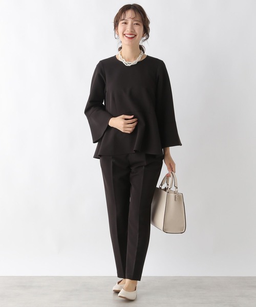 LEPSIM（レプシィム）の「フェイクレザーセンターステッチバッグ　990316（ショルダーバッグ・レディース・アイボリー/ブラック・ONE SIZE）」の4枚目の写真