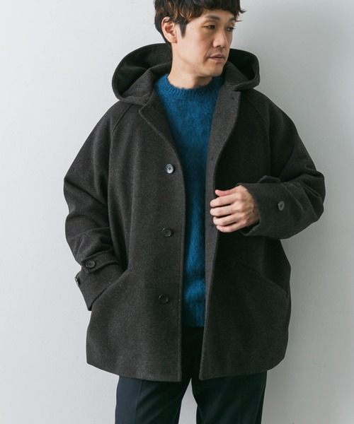 URBAN RESEARCH DOORS（アーバンリサーチドアーズ）の「ニットメルトン パデット フードハーフコート（その他アウター・メンズ・モカ/ブラック系その他・MEDIUM/LARGE）」の5枚目の写真