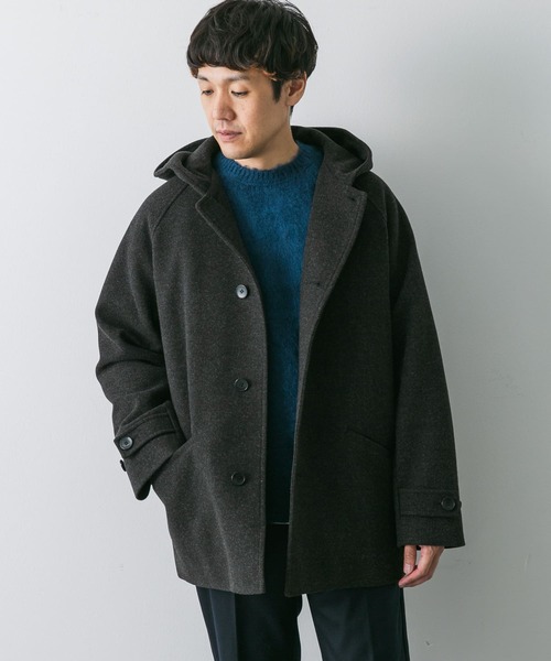 URBAN RESEARCH DOORS（アーバンリサーチドアーズ）の「ニットメルトン パデット フードハーフコート（その他アウター・メンズ・モカ/ブラック系その他・MEDIUM/LARGE）」の8枚目の写真