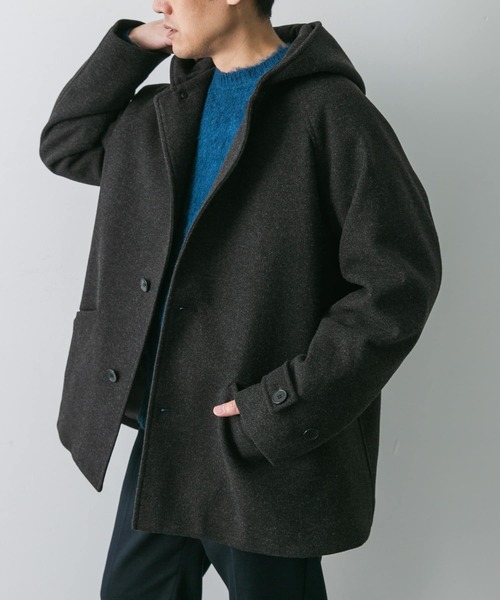 URBAN RESEARCH DOORS（アーバンリサーチドアーズ）の「ニットメルトン パデット フードハーフコート（その他アウター・メンズ・モカ/ブラック系その他・MEDIUM/LARGE）」の9枚目の写真