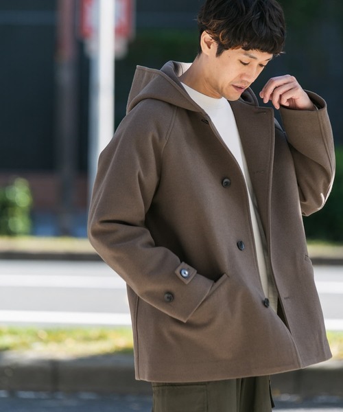 URBAN RESEARCH DOORS（アーバンリサーチドアーズ）の「ニットメルトン パデット フードハーフコート（その他アウター・メンズ・モカ/ブラック系その他・MEDIUM/LARGE）」の13枚目の写真