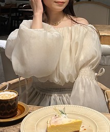 JUNOAH | オフショルシアーボリュームブラウス(シャツ/ブラウス)