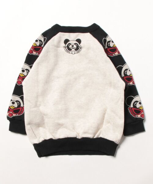 HYSTERIC MINI（ヒステリックミニ）の「MY FIRST HYSTERIC PANDA MINI ラグラン 裏起毛トレーナー（スウェット・キッズ・ライトグレー/レッド/イエロー・90/80）」の4枚目の写真