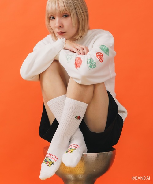 ROOPTOKYO（ループトウキョウ）の「たまごっち×FRUIT OF THE LOOM プリントソックス（ソックス/靴下・レディース・グレー/ホワイト/ブラック・23cm/25cm）」の13枚目の写真