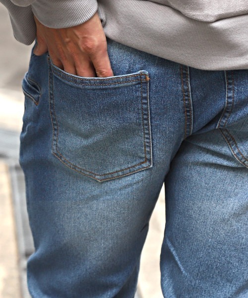 メンズ デニムパンツ サイドポケット バックポケット a0955 LUXSTYLE ジーンズ サイドポケットデニムパンツ メンズ