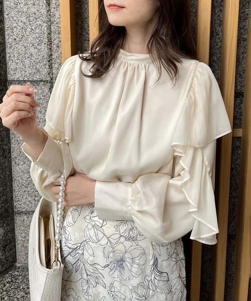 one after another NICE CLAUP（ワンアフターアナザーナイスクラップ）の「【WEB限定】前後2WAYボウタイブラウス（シャツ/ブラウス・レディース・ホワイト系その他/アイボリー/ブラック系その他/サックスブルー・FREE）」の20枚目の写真