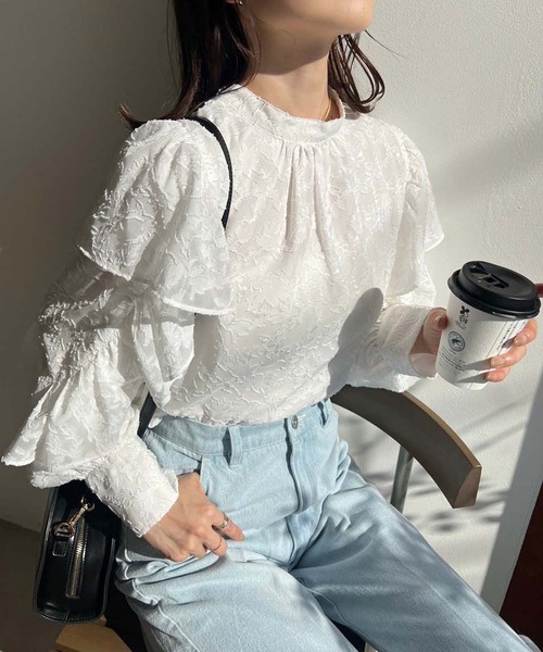 one after another NICE CLAUP（ワンアフターアナザーナイスクラップ）の「【WEB限定】前後2WAYボウタイブラウス（シャツ/ブラウス・レディース・ホワイト系その他/アイボリー/ブラック系その他/サックスブルー・FREE）」の21枚目の写真