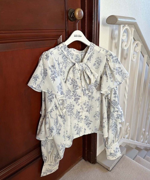 one after another NICE CLAUP（ワンアフターアナザーナイスクラップ）の「【WEB限定】前後2WAYボウタイブラウス（シャツ/ブラウス・レディース・ホワイト系その他/アイボリー/ブラック系その他/サックスブルー・FREE）」の7枚目の写真