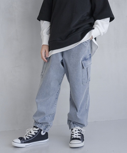 GLOBAL WORK（グローバルワーク）の「スゴラクデニムカーゴパンツ/990894（デニムパンツ・キッズ・ライトブルー・120cm/130cm/140cm/150cm/160cm/170cm）」の8枚目の写真