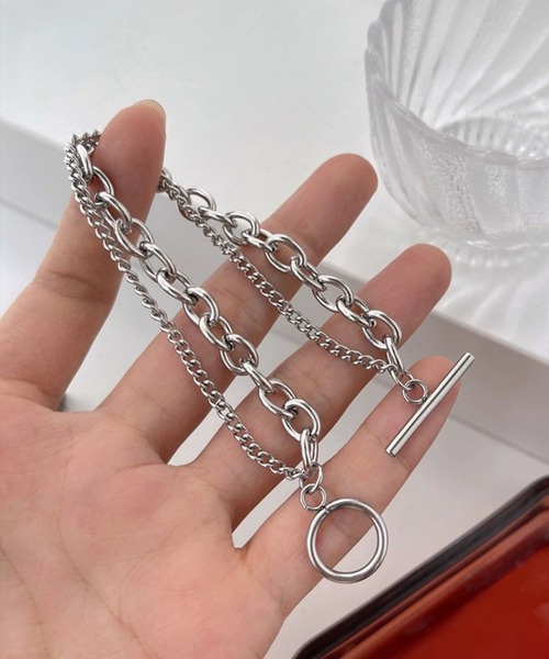 DiamondHearts(ダイヤモンドハーツ)の「2連チェーンマンテルブレスレット(ブレスレット・メンズ・シルバー・FREE)」の3枚目の写真