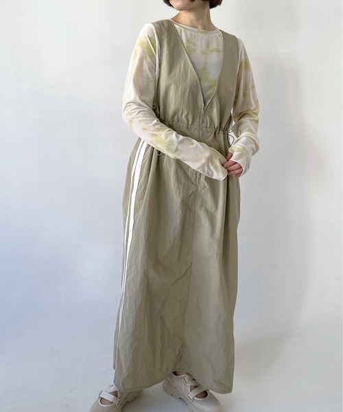 LEPSIM(レプシィム)の「ナイロンラインジャンスカ 994846(ジャンパースカート・レディース・ブラック/ベージュ/チャコールグレー・FREE)」の3枚目の写真