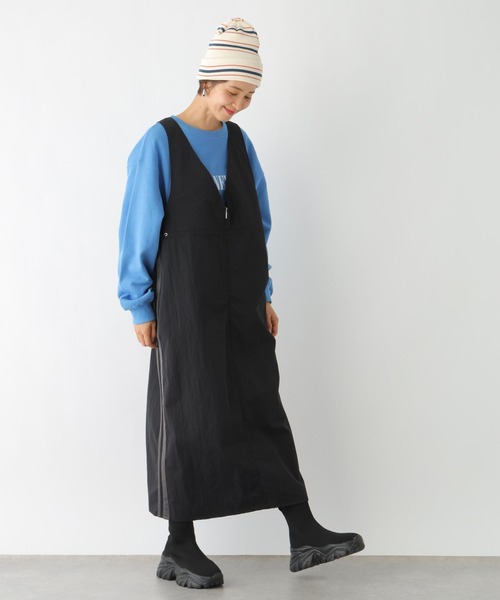 LEPSIM(レプシィム)の「ナイロンラインジャンスカ 994846(ジャンパースカート・レディース・ブラック/ベージュ/チャコールグレー・FREE)」の10枚目の写真