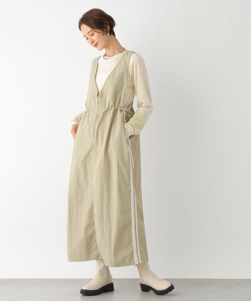 LEPSIM(レプシィム)の「ナイロンラインジャンスカ 994846(ジャンパースカート・レディース・ブラック/ベージュ/チャコールグレー・FREE)」の13枚目の写真