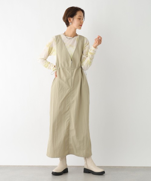 LEPSIM(レプシィム)の「ナイロンラインジャンスカ 994846(ジャンパースカート・レディース・ブラック/ベージュ/チャコールグレー・FREE)」の15枚目の写真