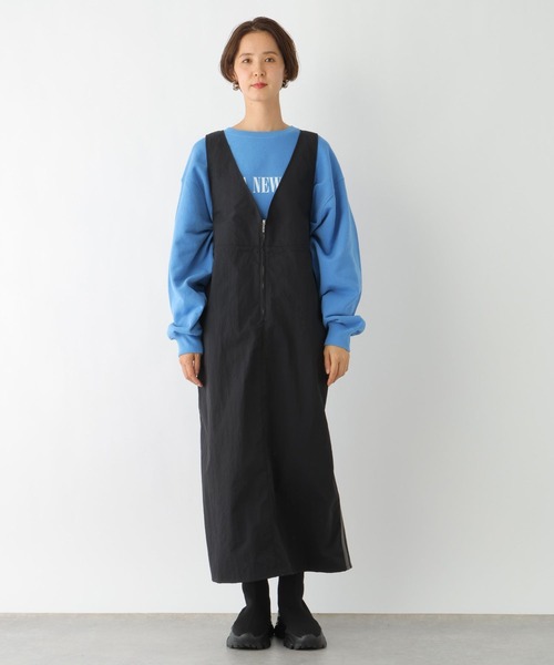 LEPSIM(レプシィム)の「ナイロンラインジャンスカ 994846(ジャンパースカート・レディース・ブラック/ベージュ/チャコールグレー・FREE)」の20枚目の写真