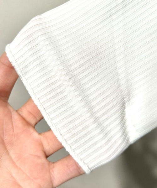 SHEPP（シープ）の「シャーリング レーススクエアネックリボンロンT（Tシャツ/カットソー・レディース・ホワイト・S/L/M）」の20枚目の写真