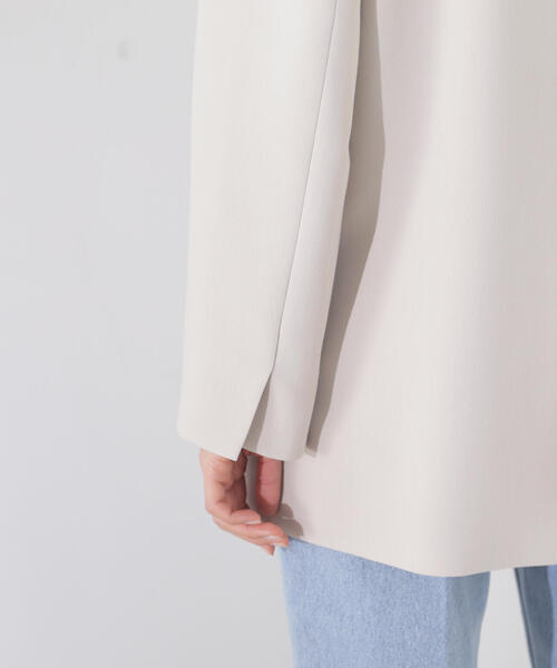 NATURAL BEAUTY BASIC（ナチュラルビューティーベーシック）の「◇ノーカラーボクシージャケット（ノーカラージャケット・レディース・ブラック/ベージュ・FREE）」の20枚目の写真