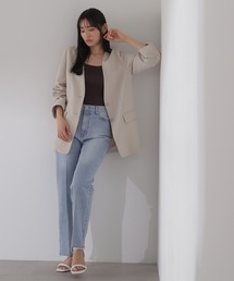 NATURAL BEAUTY BASIC（ナチュラルビューティーベーシック）の「◇ノーカラーボクシージャケット（ノーカラージャケット）」