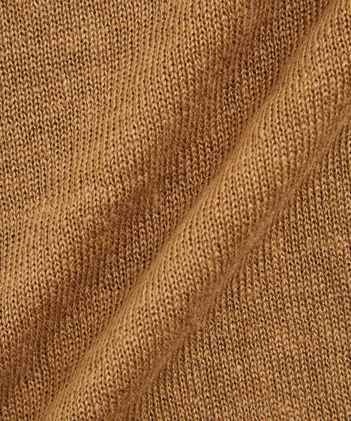WILD LIFE TAILOR Adam et Rope'(ワイルドテーラーアダムエロペ )の「【WILD LIFE TAILOR】 ウォッシュドリネン ルーズ ラインニット(ニット/セーター・メンズ・キャメル/ブラック・L/M/XL)」の6枚目の写真