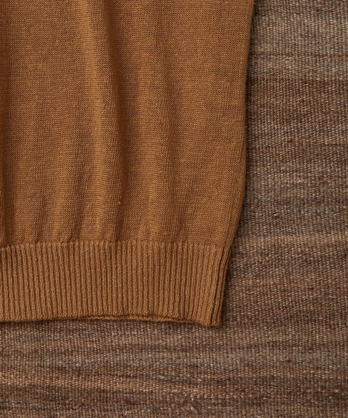 WILD LIFE TAILOR Adam et Rope'(ワイルドテーラーアダムエロペ )の「【WILD LIFE TAILOR】 ウォッシュドリネン ルーズ ラインニット(ニット/セーター・メンズ・キャメル/ブラック・L/M/XL)」の11枚目の写真