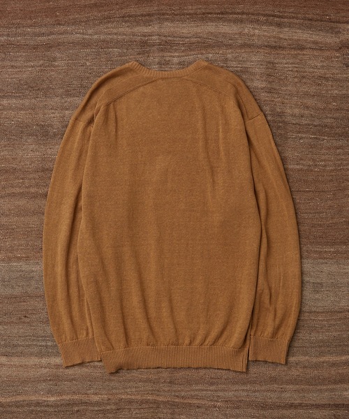 WILD LIFE TAILOR Adam et Rope'(ワイルドテーラーアダムエロペ )の「【WILD LIFE TAILOR】 ウォッシュドリネン ルーズ ラインニット(ニット/セーター・メンズ・キャメル/ブラック・L/M/XL)」の12枚目の写真