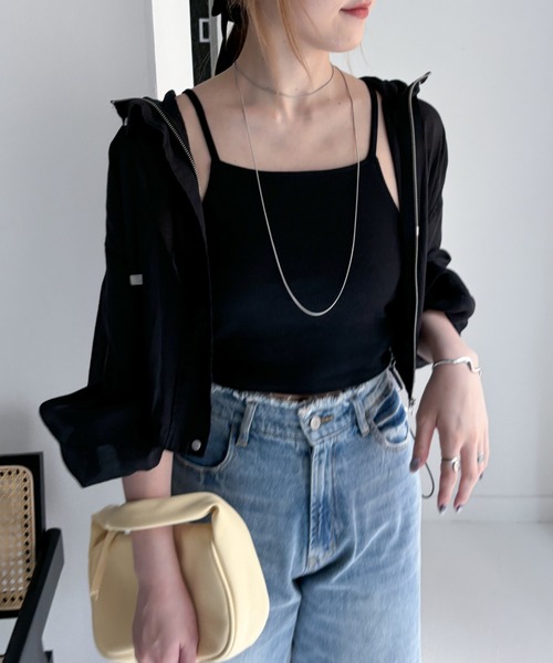 EPIMI E'PIMMY（エピミエピミー）の「シアーマウンテンショートパーカー（マウンテンパーカー・レディース・ブラック/オフホワイト・MEDIUM）」の2枚目の写真