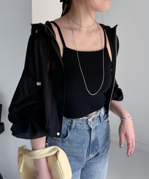 EPIMI E'PIMMY（エピミエピミー）の「シアーマウンテンショートパーカー（マウンテンパーカー・レディース・ブラック/オフホワイト・MEDIUM）」の16枚目の写真